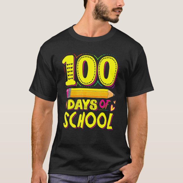 T-shirt Joyeux 100e jour de l'école 100 jours de l'école P (Devant)