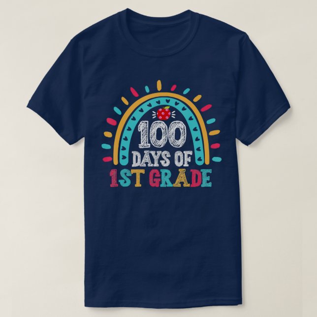 T-shirt Joyeux 100e jour de l'école 1ère année Enseignant (Design devant)