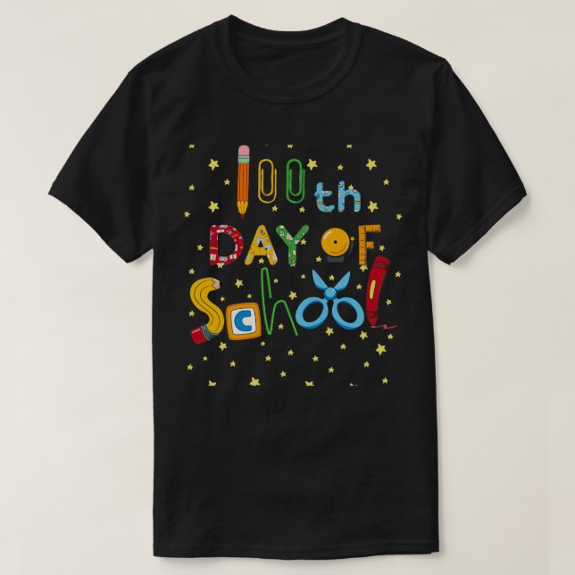 T-shirt Joyeux 100e jour de l'école pour enfants enseignan (Design devant)