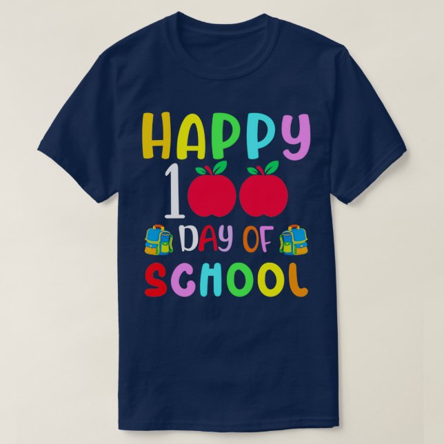 T-shirt Joyeux 100e jour de l'école pour enseignant amp él (Design devant)