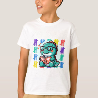 T-shirt Joyeux 100e jour de l'école Rainbow Dino pour Smar