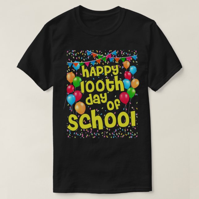T-shirt Joyeux 100e jour d'école 100 jours de célébration  (Design devant)