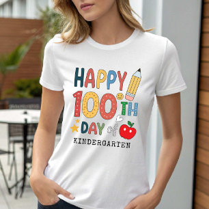 T-shirt Joyeux 100e jour d'école maternelle enseignant