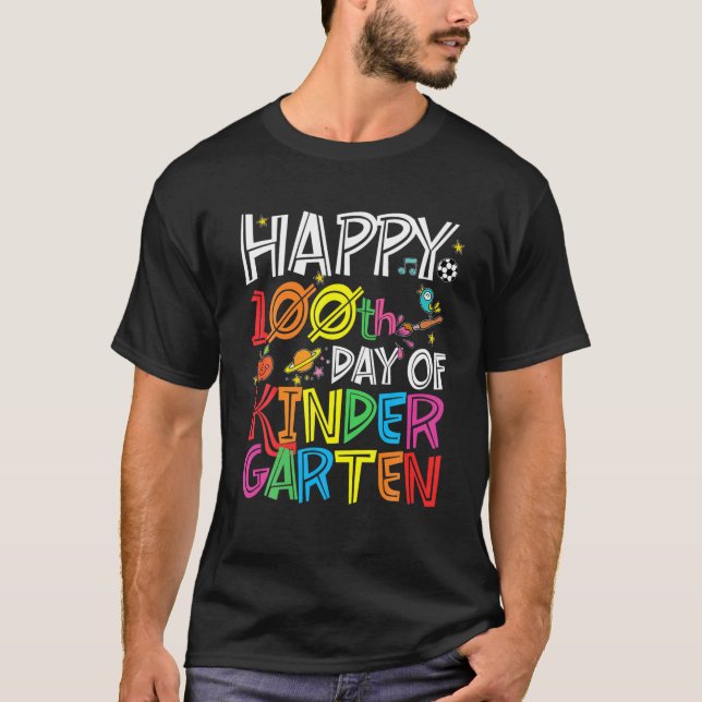 T-shirt Joyeux 100E Jour D'Enseignant Ou Étudiant De La Ma (Devant)