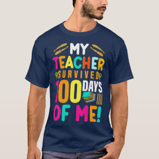 T-shirt Joyeux 100ème Jour De L'École 2022 Mon Enseignant