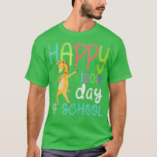 T-shirt Joyeux 100ème Jour De L'École Dabbing Giraffe 100