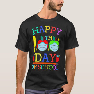 T-shirt Joyeux 100ème Jour De L'École Pomme Masque Visage