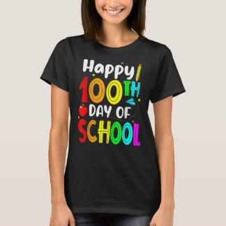 T-shirt Joyeux 100ème Jour D'Enseignant Enfants Joyeux 100
