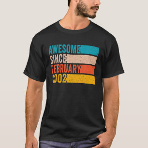 T-shirt Joyeux 20E Anniversaire 20 Ans Awesome Depuis Févr