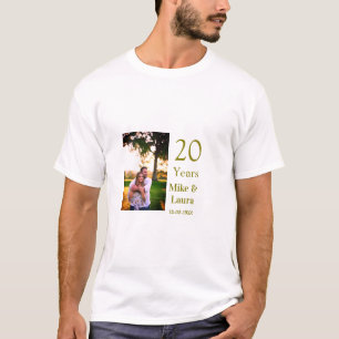 T-shirt Joyeux 20e anniversaire ajout nom du couple date o