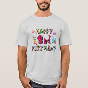 T-shirt Joyeux 2e anniversaire. 2 ans avant jour.