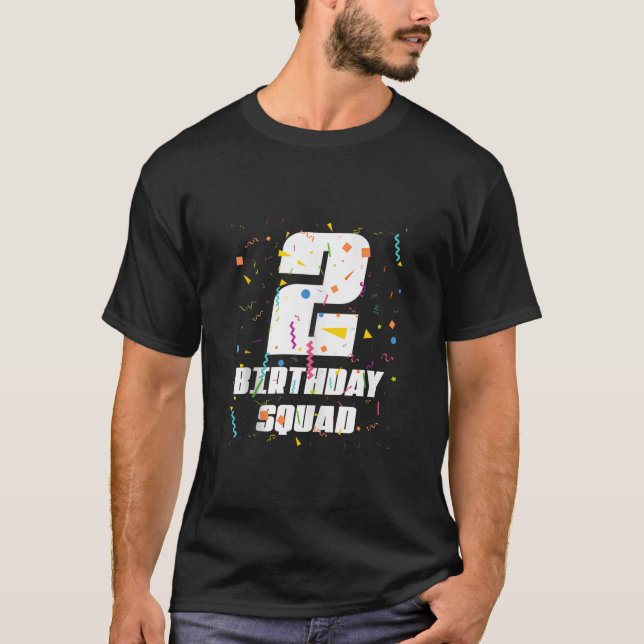 T-shirt Joyeux 2e Anniversaire Squad Joyeux 2 Anniversaire (Devant)