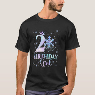 T-shirt Joyeux 2ème Anniversaire Filles Flocon de Neige Hi
