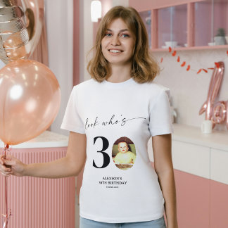 T-shirt Joyeux 30 ans ! Photo moderne élégante pour les 30