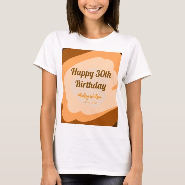 T-shirt Joyeux 30e anniversaire en bois rustique Halloween (Devant)