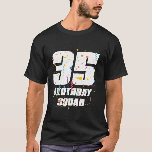 T-shirt Joyeux 35e anniversaire Squad Joyeux 35 ans Annive