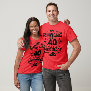T-shirt Joyeux 40e anniversaire de Mariage en couple