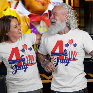T-shirt Joyeux 4 Juillet avec Casquette, Ballons