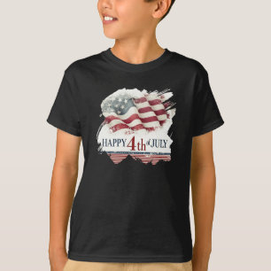 T-shirt Joyeux 4 juillet - Drapeau américain design vintag