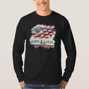 T-shirt Joyeux 4 juillet - Drapeau américain design vintag