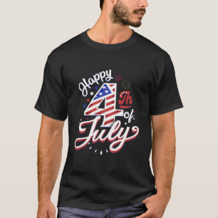 T-shirt Joyeux 4 juillet Drapeau américain patriotique 4E 