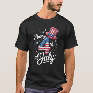 T-shirt Joyeux 4 juillet Drapeau américain patriotique USA