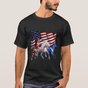 T-shirt Joyeux 4 juillet Drapeau Américain Rouge Blanc Che