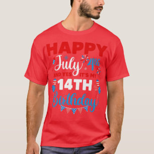 T-shirt Joyeux 4 juillet Et oui c'est mon 14e anniversaire