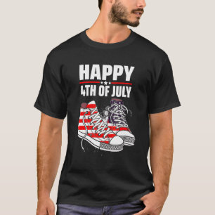 T-shirt Joyeux 4 juillet Merica Chaussure drapeau américai