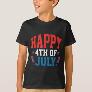 T-shirt Joyeux 4 juillet patriotique américain Drapeau amé