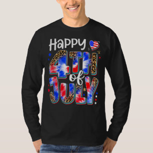 T-shirt Joyeux 4 juillet Rouge Blanc Bleu Drapeau Américai