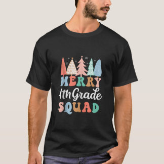 T-shirt Joyeux 4e année Escadron 4e année Enseignant de 4e