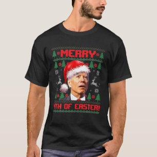 T-shirt Joyeux 4E De Pâques Drôle Joe Biden Noël laid
