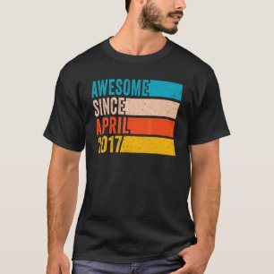 T-shirt Joyeux 5e anniversaire 5 ans Awesome depuis avril