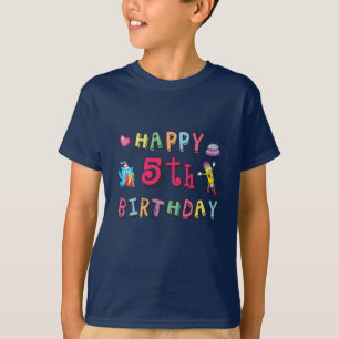 T-shirt Joyeux 5e anniversaire 5 ans voeux b jour
