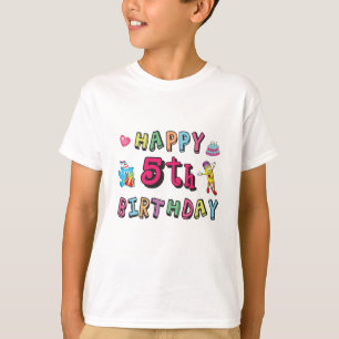 T-shirt Joyeux 5e anniversaire 5 ans voeux b jour