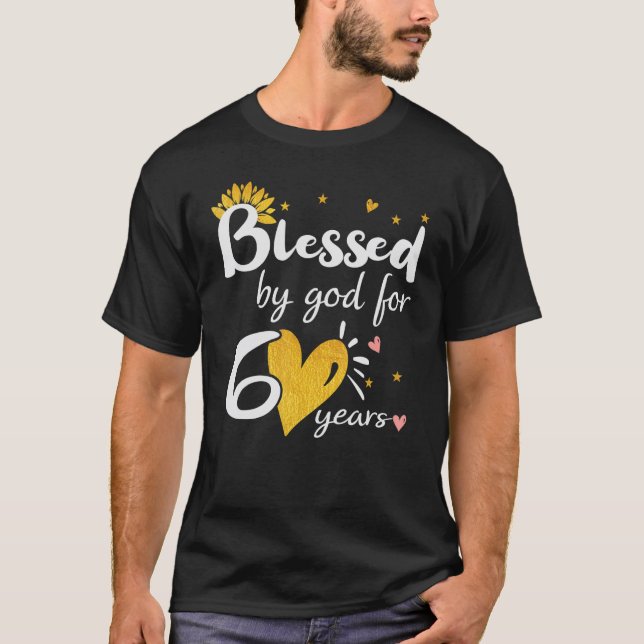 T-shirt Joyeux 60 ans bénis par Dieu pour heureux 60e anni (Devant)