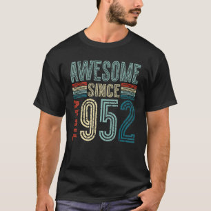 T-shirt Joyeux 71ème Anniversaire J'Awesome Depuis Avril 1