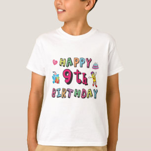 T-shirt Joyeux 9e anniversaire pour enfants de 9 ans B jou