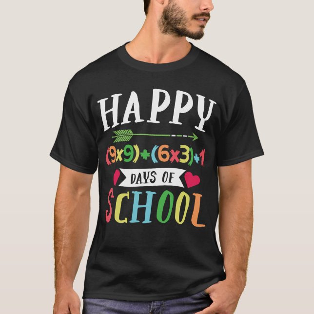 T-shirt Joyeux (9x9)+(6x3)+1 100e Jour De L'École (Devant)