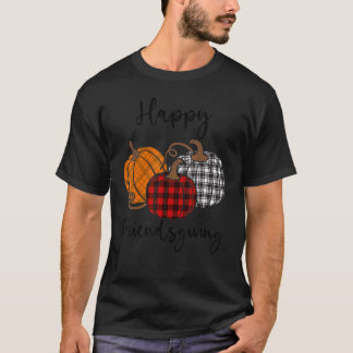 T-shirt Joyeux Ami-Action Plaid Chemise Thanksgiving Homme