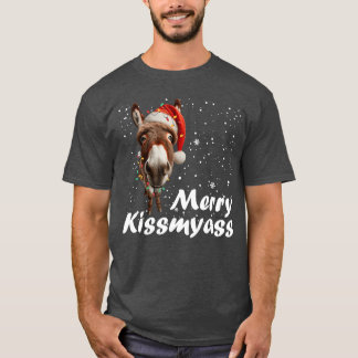 T-shirt Joyeux Âne Kissmyass Sarcastique Noël Drôle Pyjama