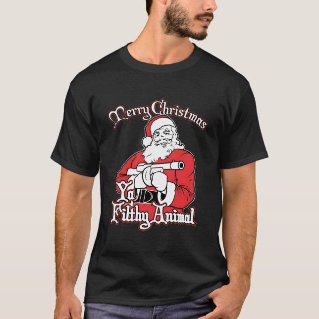T-shirt Joyeux animal de Noël sale Ya laide Sweater Styl (Devant)