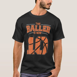 T-shirt Joyeux Anniversaire 10E 10 Ans Basketball Garçons 