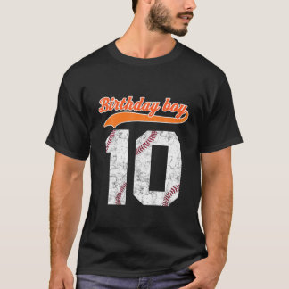 T-shirt Joyeux Anniversaire 10E 10 Ans De Baseball Cadeaux