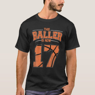 T-shirt Joyeux anniversaire 17 ans Basketball garçons Seve