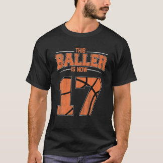 T-shirt Joyeux anniversaire 17 ans Basketball garçons Seve