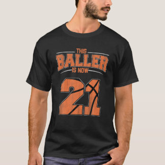 T-shirt Joyeux anniversaire 21 ans Basketball Garçons Ving