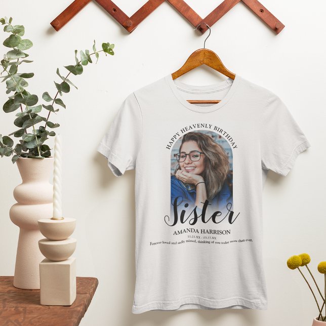 T-shirt Joyeux anniversaire céleste | Photo Mémorial T-Shi (Créateur téléchargé)