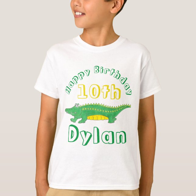 T-shirt Joyeux anniversaire Gator Alligator Crocodile Croc (Devant)